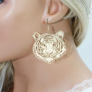 NWT Large Tiger Head Earrings LSU